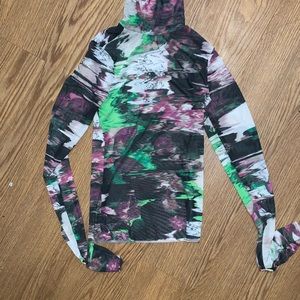 AFRM Size Small Printed long sleeve Sheer Top